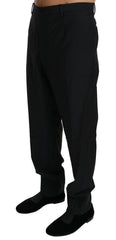 Dolce & Gabbana Schwarzes Kleid Formelle Herrenhose Wollhose