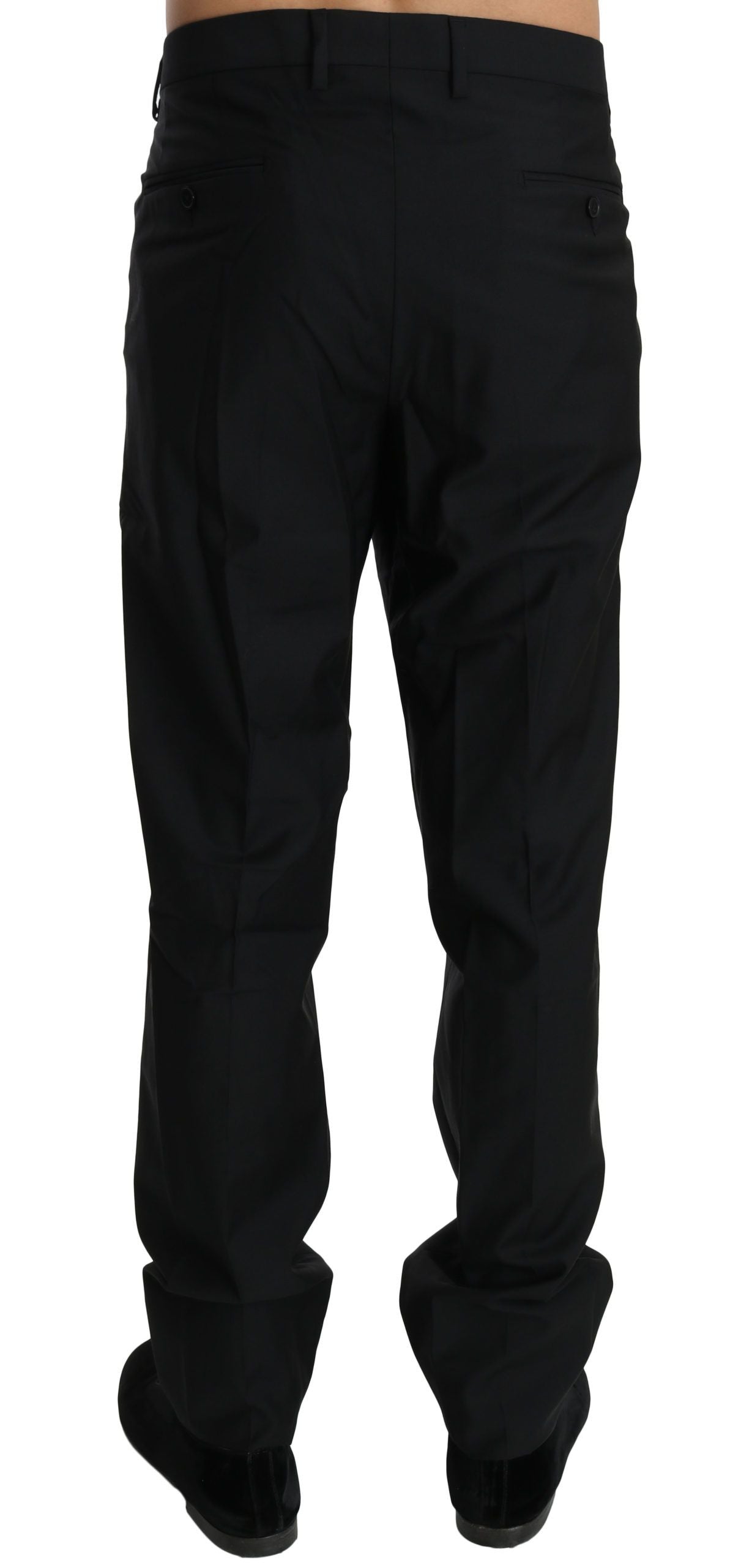 Dolce & Gabbana Schwarzes Kleid Formelle Herrenhose Wollhose