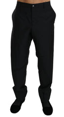 Dolce & Gabbana Schwarzes Kleid Formelle Herrenhose Wollhose