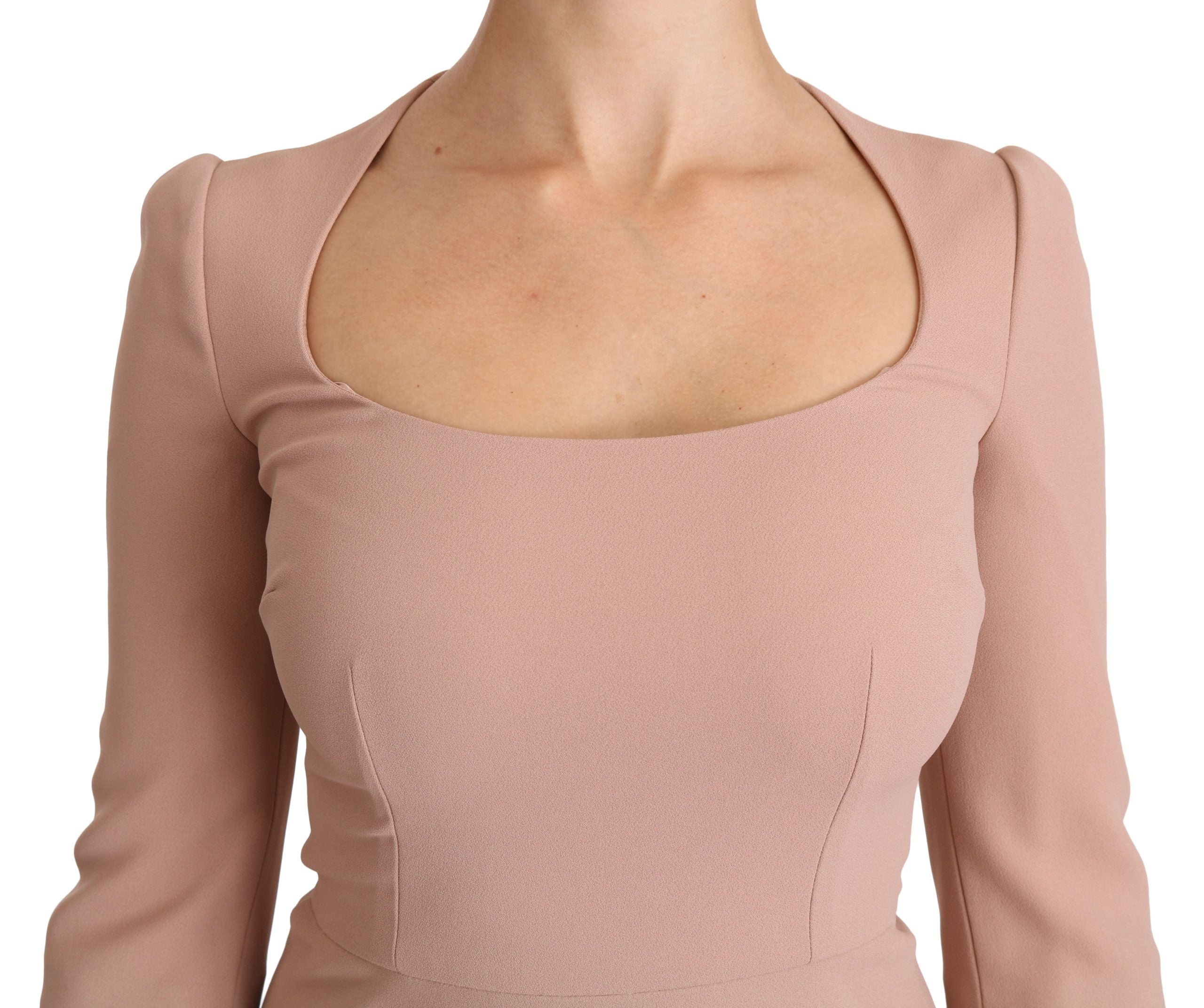 Dolce & Gabbana Pinkes A-Linien-Kleid aus Viskose mit 3/4-Ärmeln