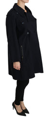 Dolce & Gabbana Mantel Blau Baumwolle Damen Trenchjacke