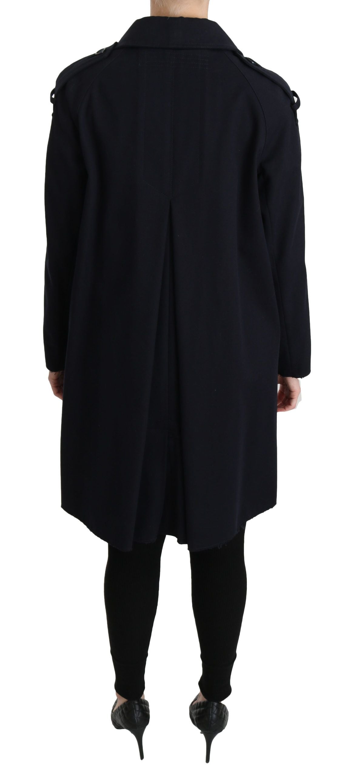 Dolce & Gabbana Mantel Blau Baumwolle Damen Trenchjacke