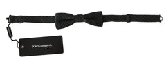 Dolce & Gabbana Graue gemusterte Herrenkrawatte Papillon 100% Seidenfliege