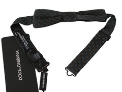 Dolce & Gabbana Graue gemusterte Herrenkrawatte Papillon 100% Seidenfliege