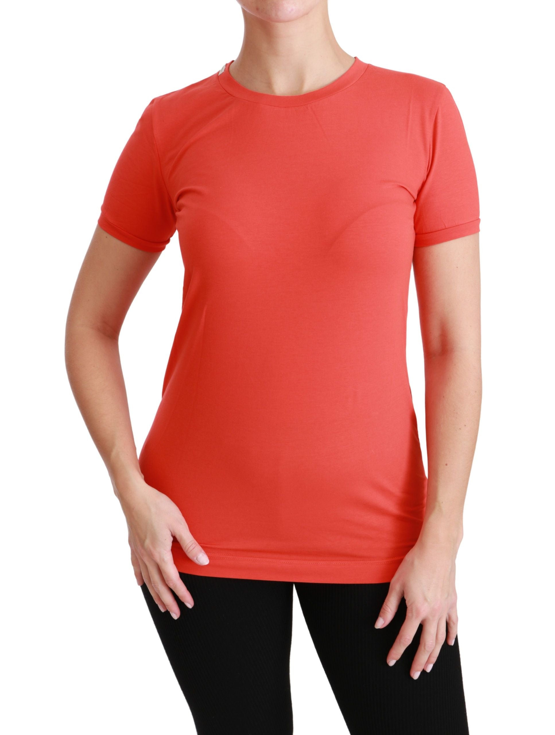 Dolce & Gabbana Rood Ronde hals Korte mouwen T-shirt Katoenen top