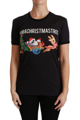 Dolce & Gabbana Schwarzes #ImAChristmasTree Rundhals-T-Shirt