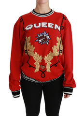 Dolce & Gabbana Red Queen Sequin Love Pullover Sweater