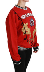 Dolce & Gabbana Red Queen Sequin Love Pullover Sweater