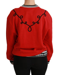 Dolce & Gabbana Red Queen Sequin Love Pullover Sweater