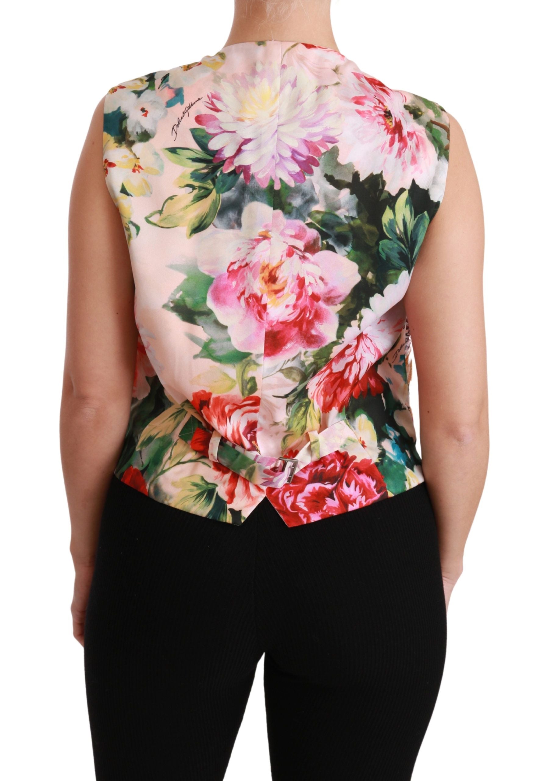 Dolce & Gabbana Ärmellose Weste mit mehrfarbigem Blumenmuster