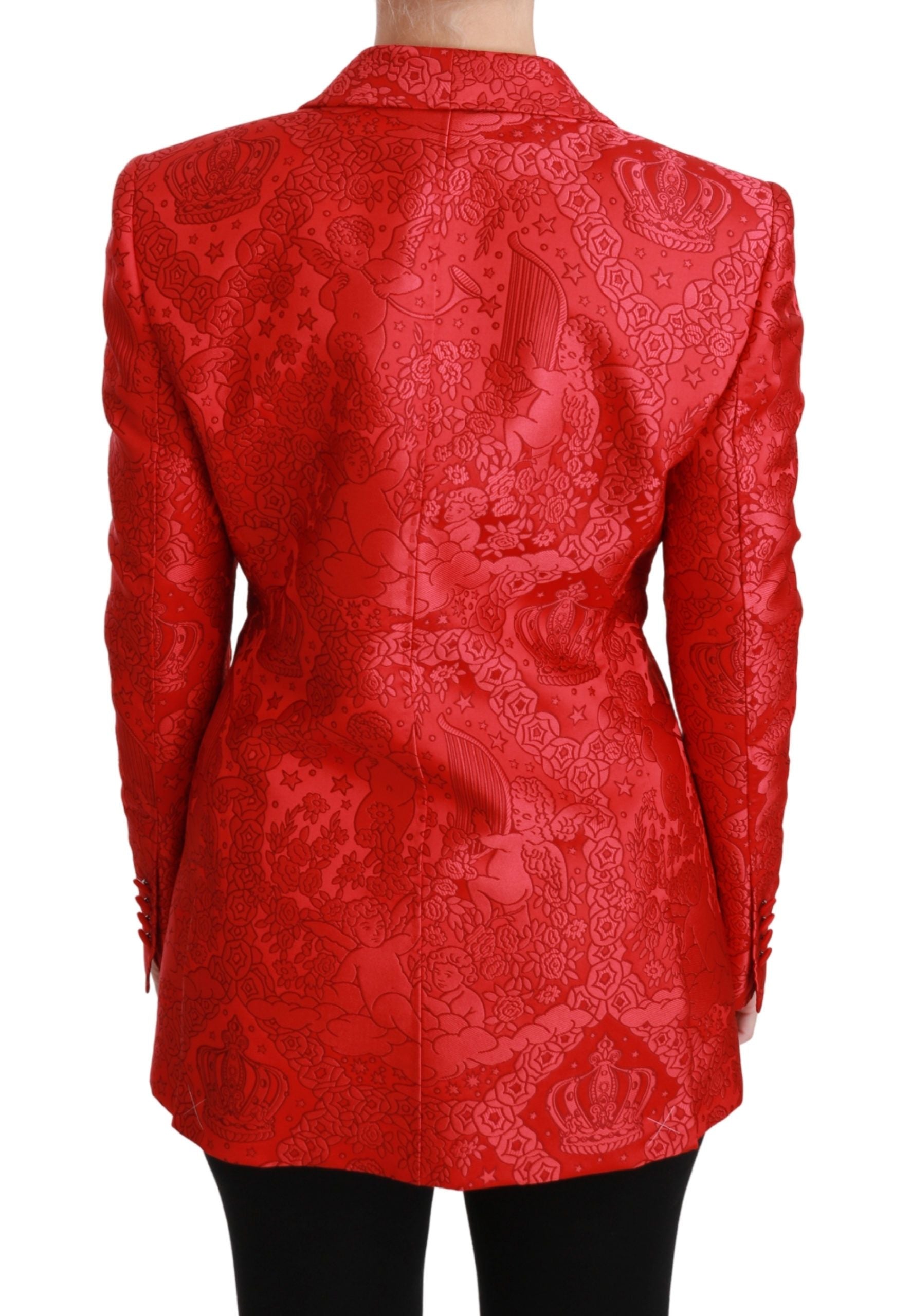 Dolce & Gabbana Roter Blumen-Engel-Blazer-Mantel Jacke