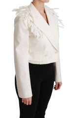 Dolce & Gabbana Witte Dubbele Rij Jas Wollen Jas