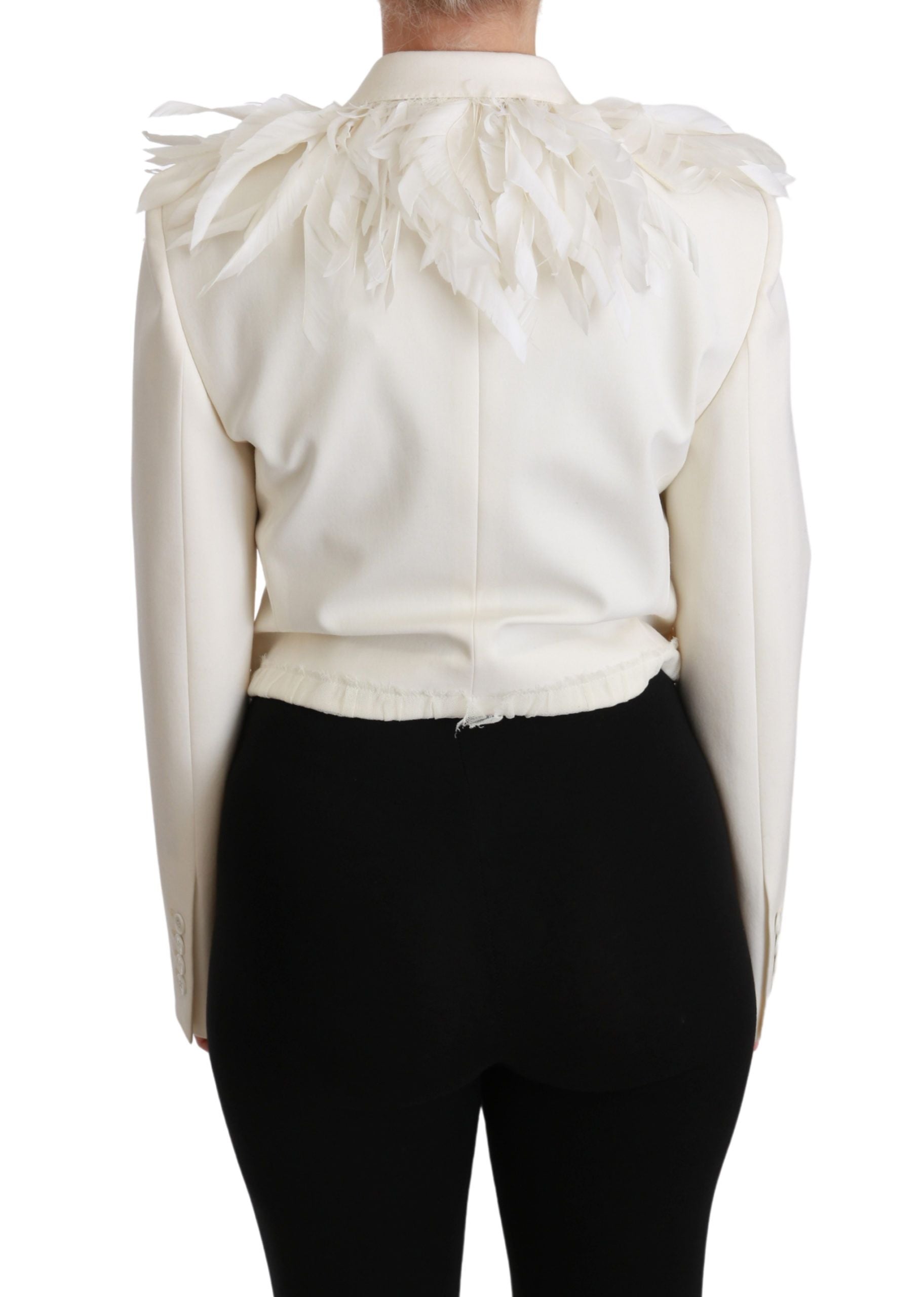 Dolce & Gabbana Witte Dubbele Rij Jas Wollen Jas