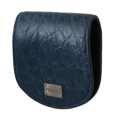 Dolce & Gabbana Blaues Etui Brieftasche Blaues Kondometui aus Exotenleder
