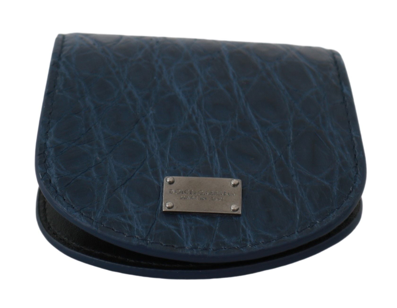 Dolce & Gabbana Blaues Etui Brieftasche Blaues Kondometui aus Exotenleder