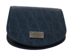 Dolce & Gabbana Blaues Etui Brieftasche Blaues Kondometui aus Exotenleder