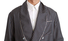 Dolce & Gabbana Donkerblauwe Getextureerde Double Breasted Jas