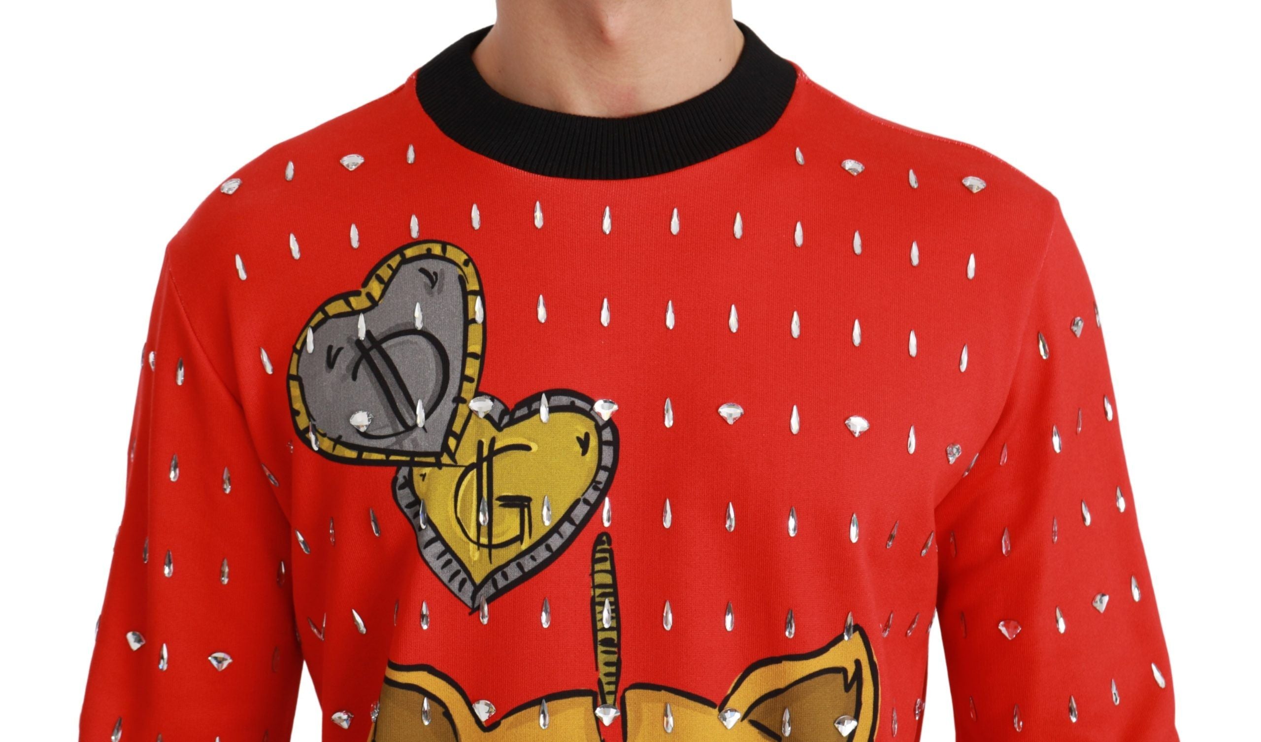 Dolce & Gabbana Roter Kristall Schwein des Jahres Pullover
