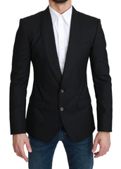 Dolce & Gabbana Zwarte Enkele Rij Knopen Formele Wollen Blazer