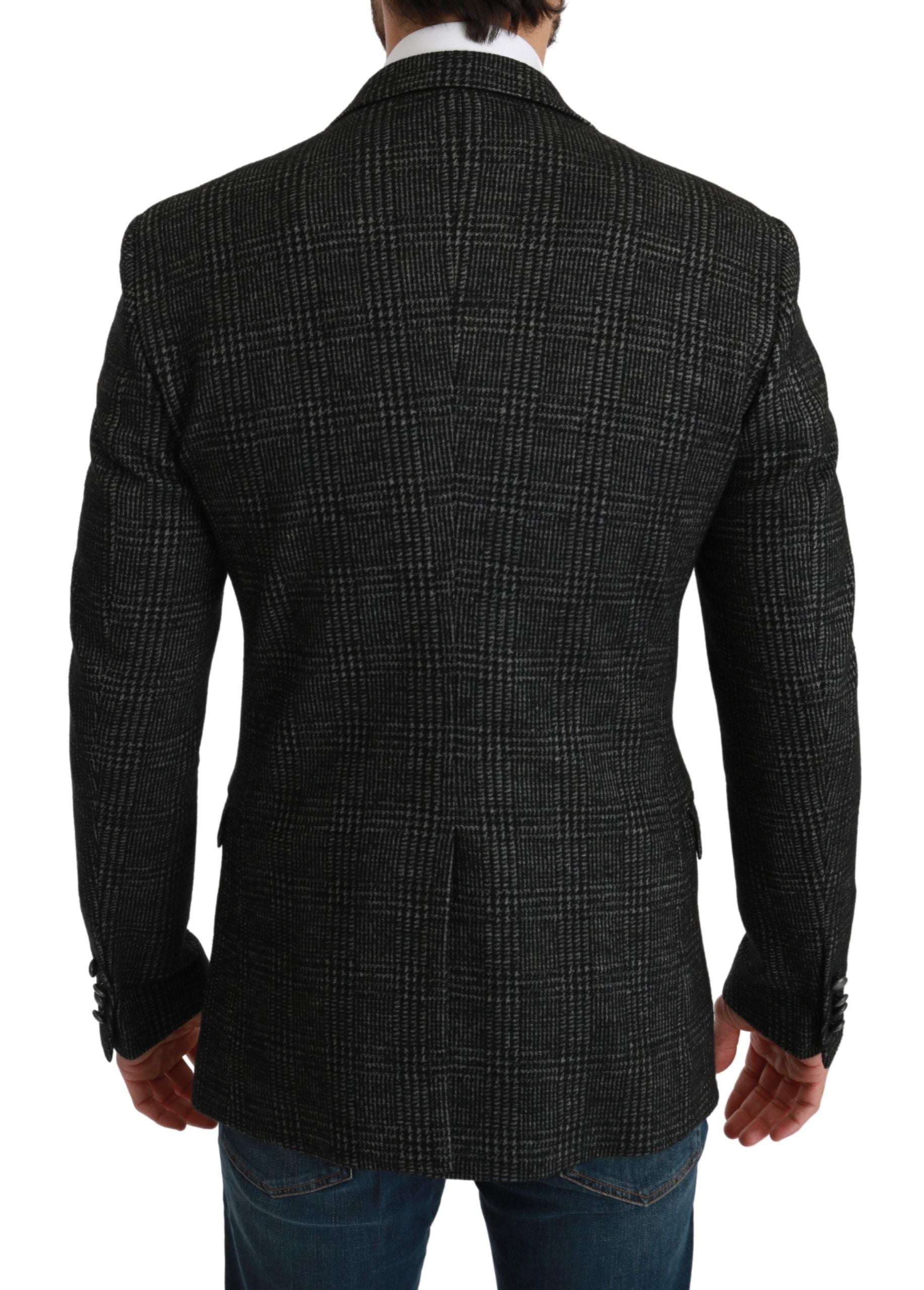 Dolce & Gabbana Grijs Geruit Slim Fit Colbert Blazer