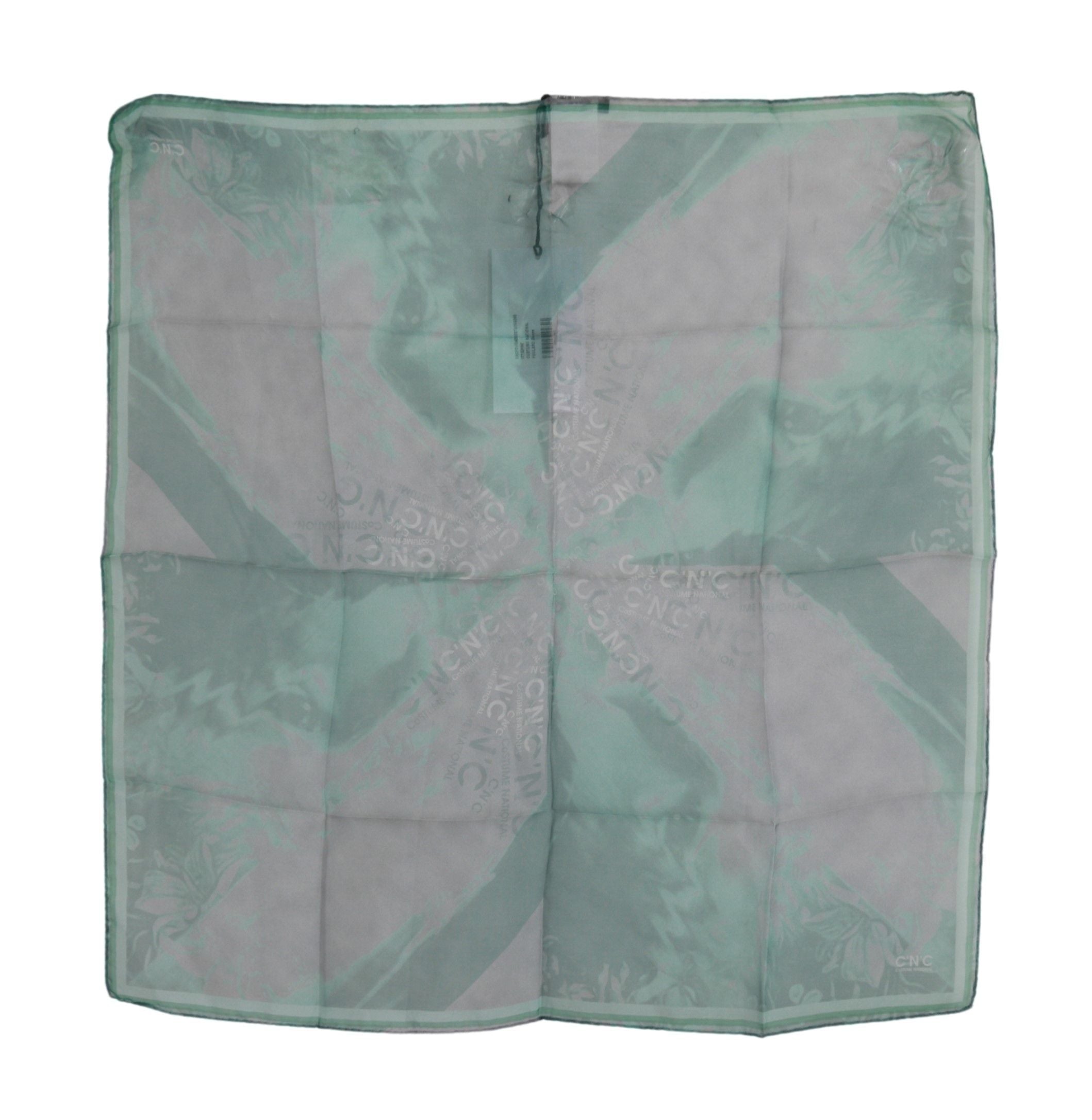Costume National Grüner Seidenschal Foulard Umschlagtuch