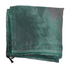 Costume National Grüner Seidenschal Foulard Umschlagtuch