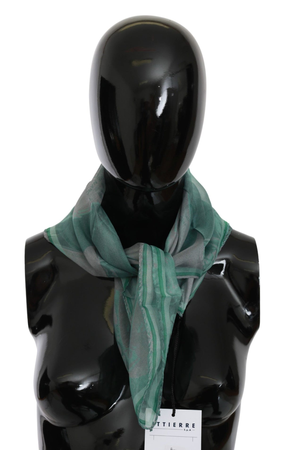 Costume National Grüner Seidenschal Foulard Umschlagtuch