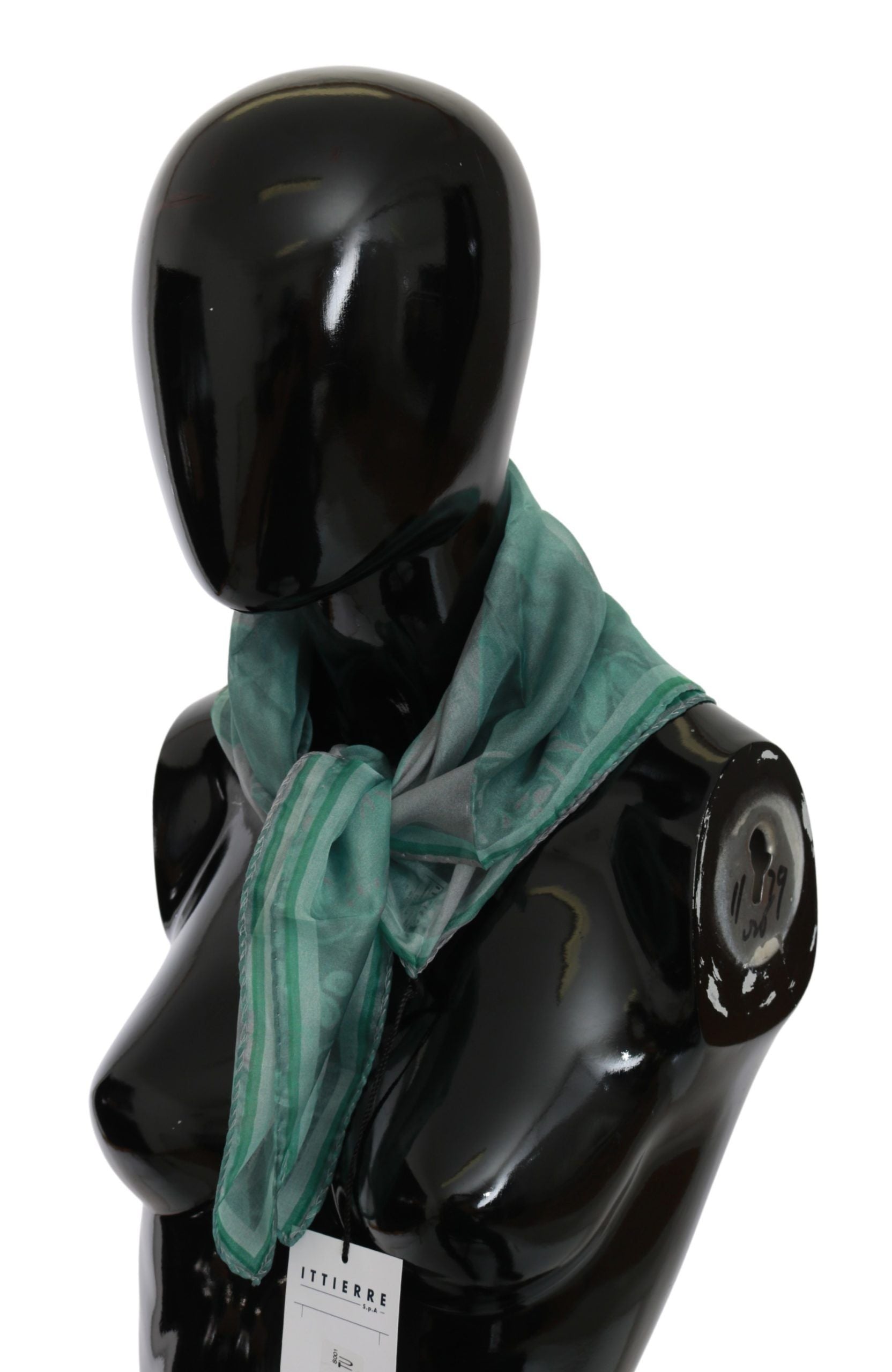 Costume National Grüner Seidenschal Foulard Umschlagtuch