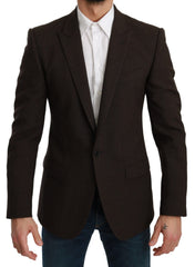 Dolce & Gabbana Brauner Slim Fit Mantel Jacke MARTINI Blazer