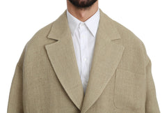 Dolce & Gabbana Beige Jasje Jas 100% Jute Blazer Jas