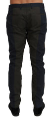 Dolce & Gabbana Blauwgrijs Gestreepte Broek Katoen