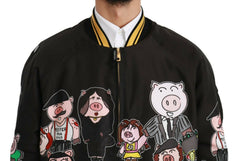 Dolce & Gabbana Zwarte YEAR OF THE PIG Bomberjack