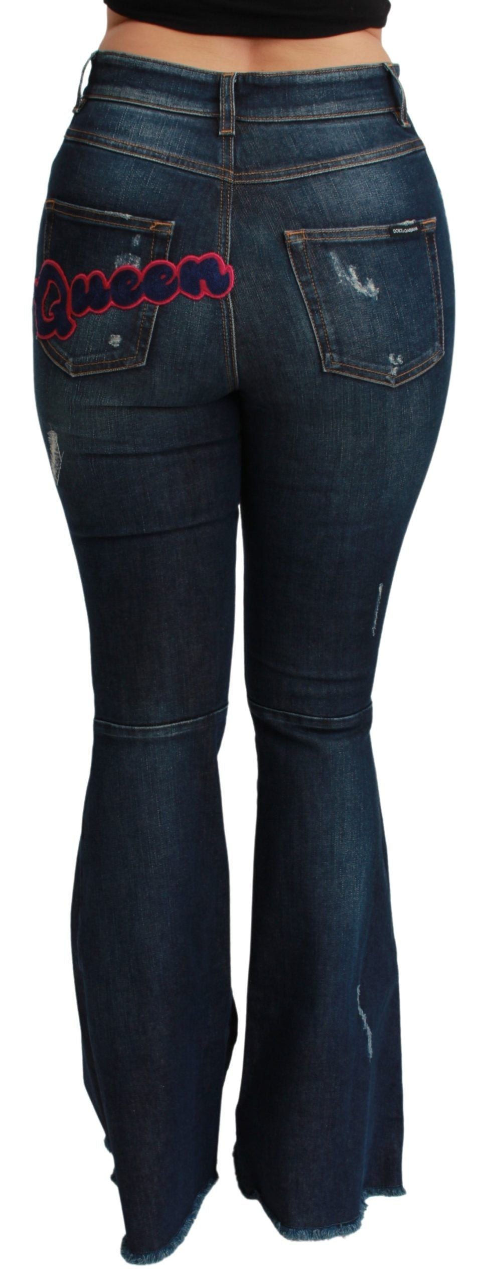 Dolce & Gabbana Blaue Jeans aus Baumwoll-Stretch mit ausgestelltem Bein