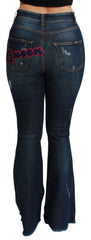 Dolce & Gabbana Blaue Jeans aus Baumwoll-Stretch mit ausgestelltem Bein