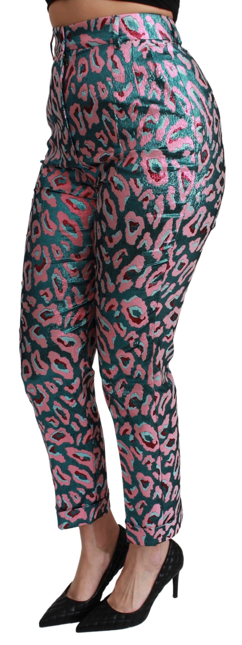 Dolce & Gabbana Cropped High Waist Hose mit mehrfarbigem Muster