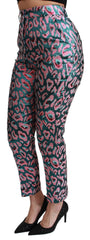 Dolce & Gabbana Cropped High Waist Hose mit mehrfarbigem Muster