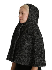 Dolce & Gabbana Gray Tweet Wool Kaftan Jacket Coat Top