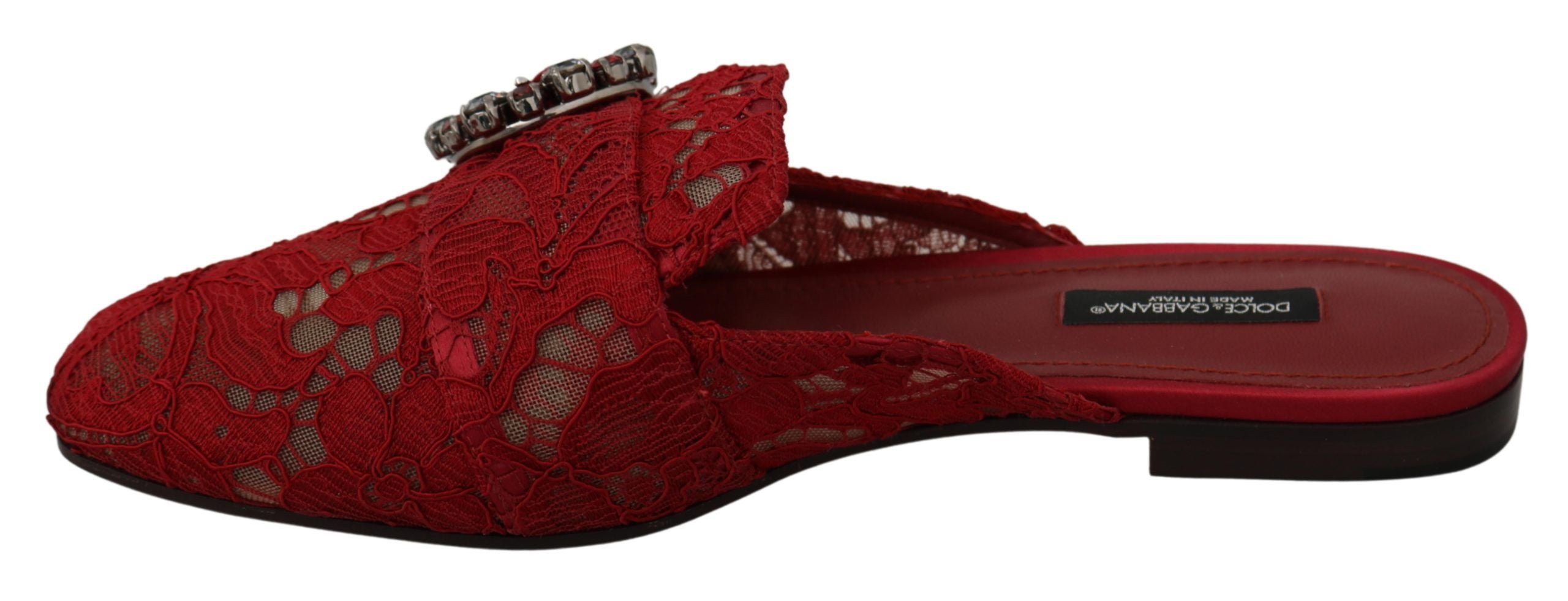 Dolce & Gabbana Rote Spitze Kristall Plateau-Sandalen
