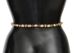 Dolce & Gabbana witte leren riem met kristallen