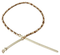 Dolce & Gabbana witte leren riem met kristallen