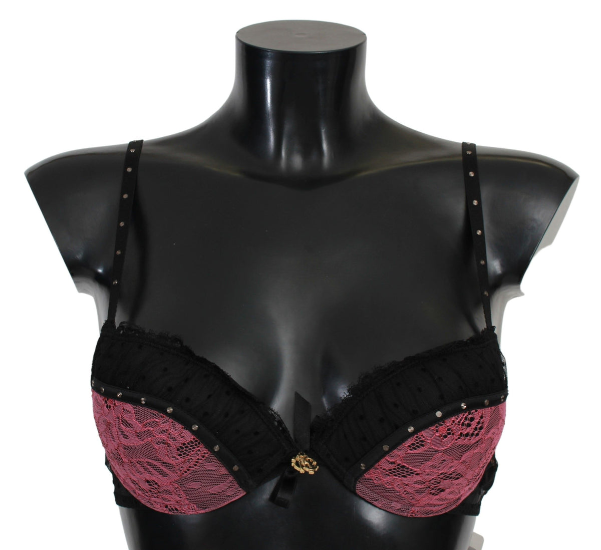 Roberto Cavalli Schwarz Rosa Spitze Push-Up BH Unterwäsche