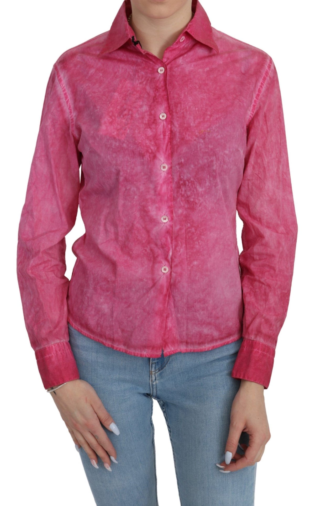 Ermanno Scervino Rosa Langarmbluse mit Kragen