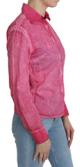 Ermanno Scervino Rosa Langarmbluse mit Kragen