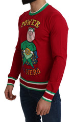 Dolce & Gabbana Roter Pullover aus Wolle und Seide mit Schwein des Jahres
