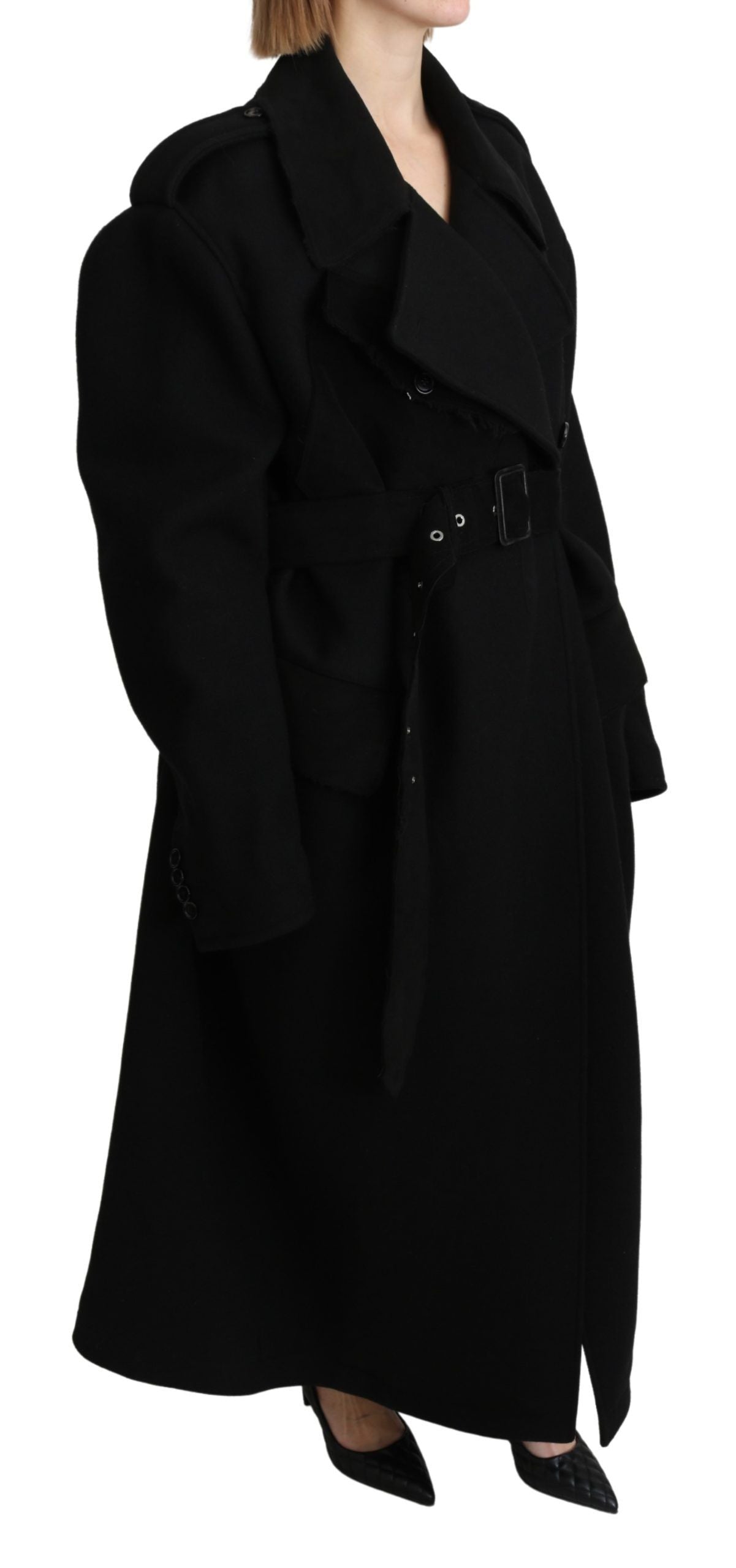 Dolce & Gabbana Blazer Trenchcoat Jacke aus Schurwolle in Schwarz