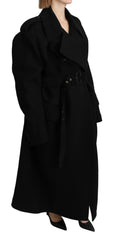 Dolce & Gabbana Blazer Trenchcoat Jacke aus Schurwolle in Schwarz