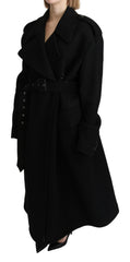 Dolce & Gabbana Blazer Trenchcoat Jacke aus Schurwolle in Schwarz