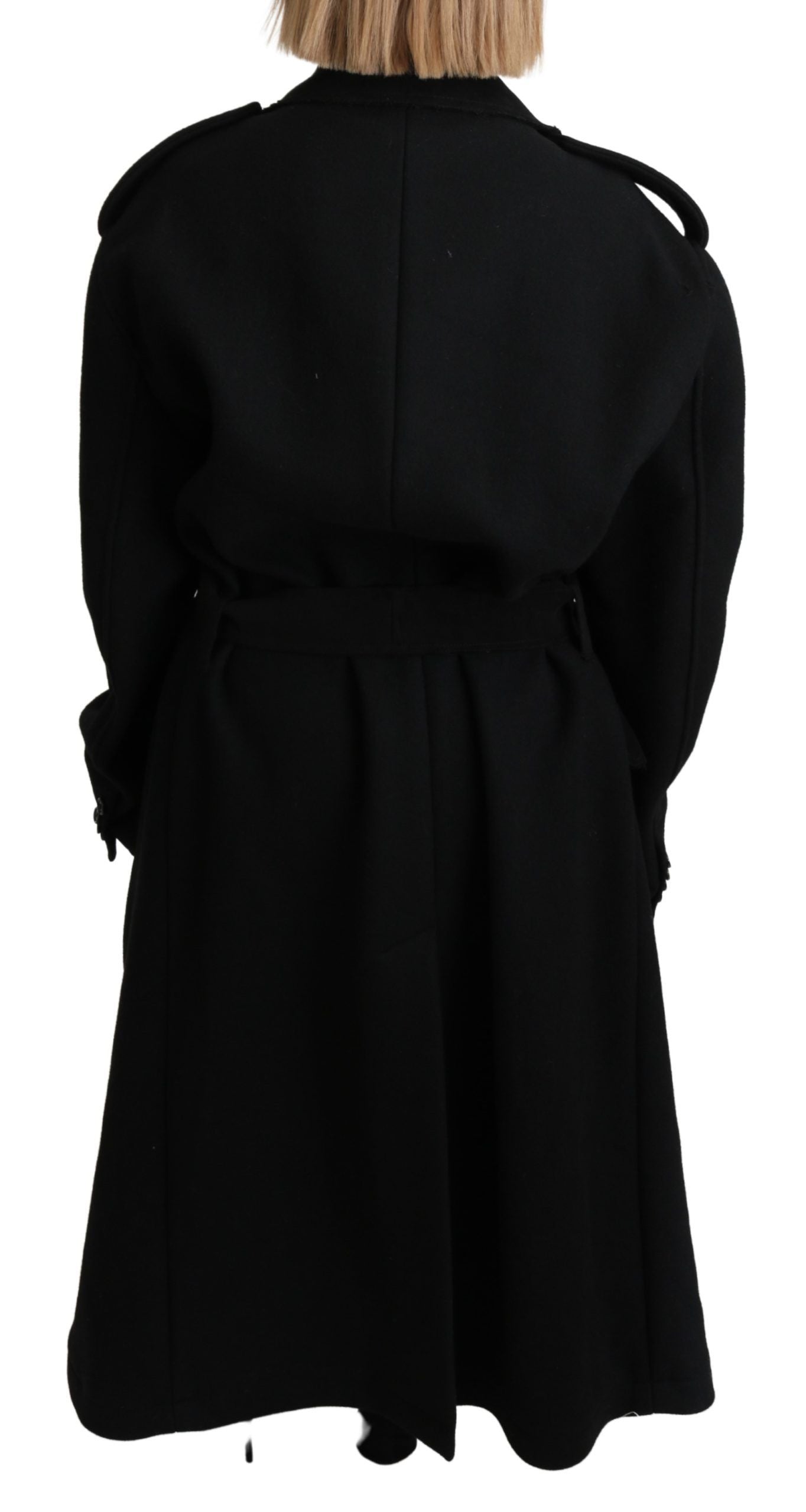 Dolce & Gabbana Blazer Trenchcoat Jacke aus Schurwolle in Schwarz