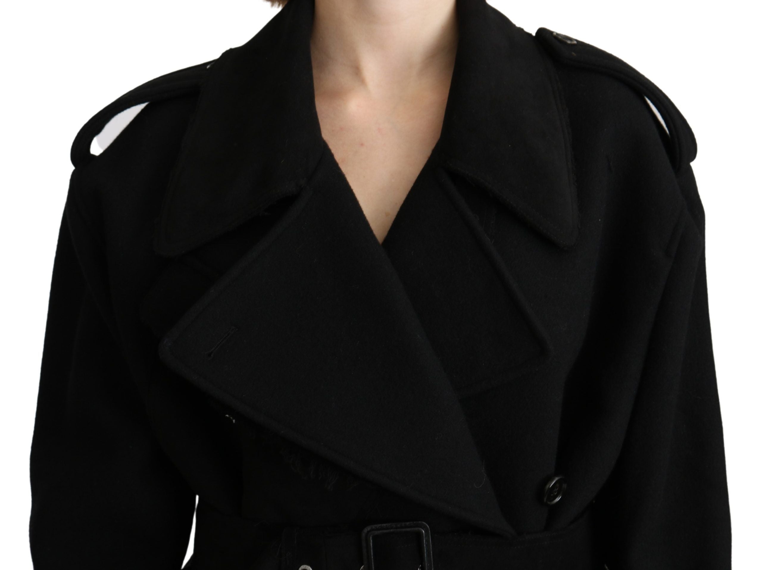 Dolce & Gabbana Blazer Trenchcoat Jacke aus Schurwolle in Schwarz