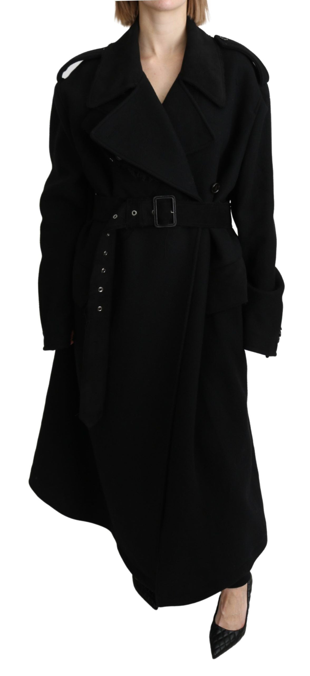 Dolce & Gabbana Blazer Trenchcoat Jacke aus Schurwolle in Schwarz
